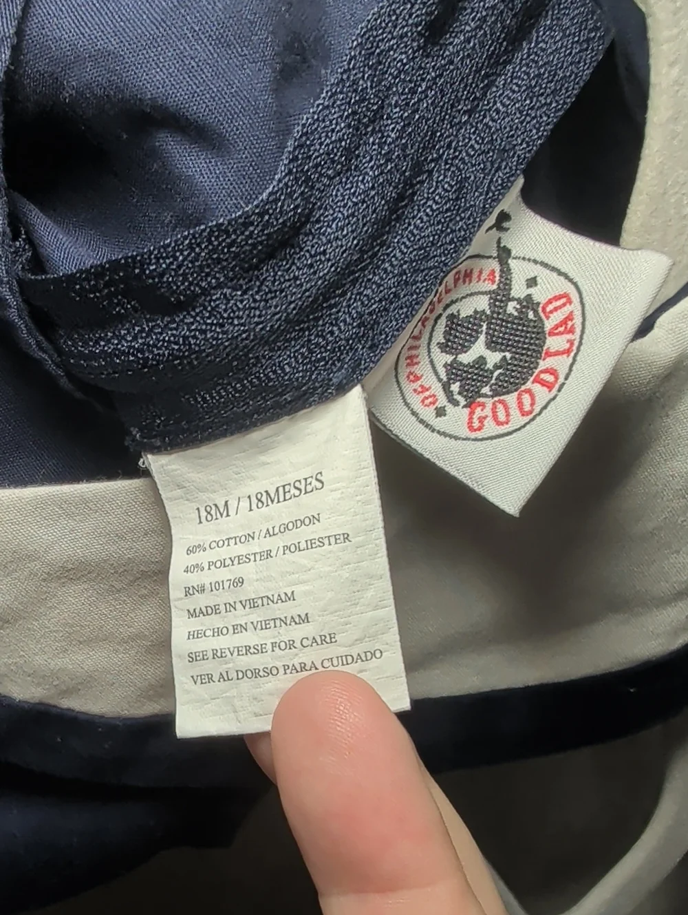 Good Lad Sailor Dress Navy Blue White Bow Nautical Sleeveless Baby Girl Size 18M
